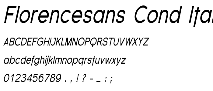 Florencesans Cond Italic font